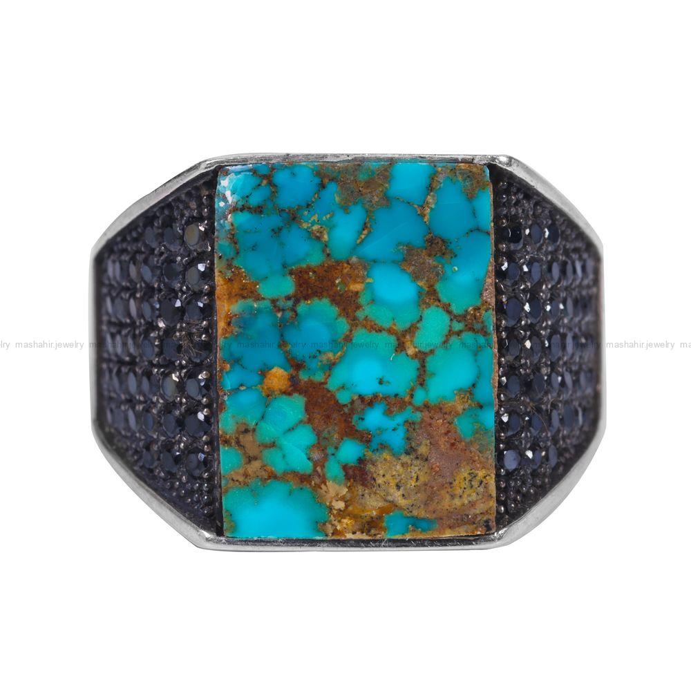 انگشتر فیروزه شجری مردانه کد 12045