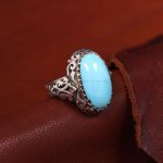 انگشتر فیروزه عجمی مردانه کد 11356