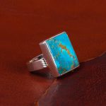 انگشتر فیروزه شجری مردانه کد 11432