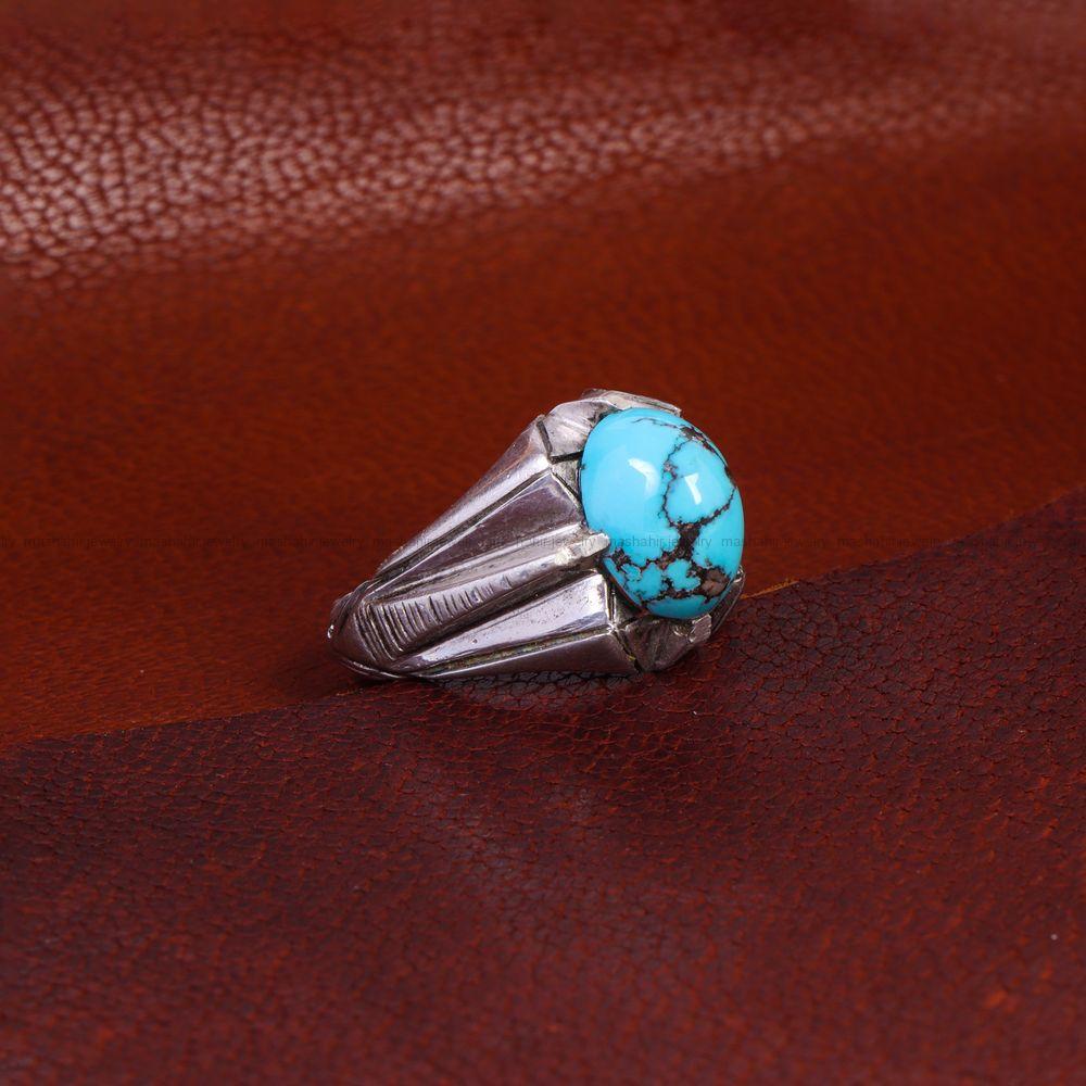 انگشتر فیروزه شجری مردانه کد 11677