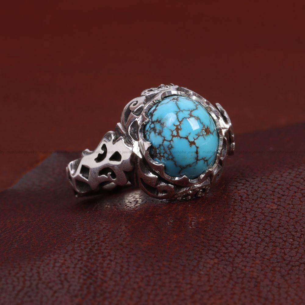 انگشتر فیروزه شجری مردانه کد 11684