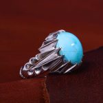 انگشتر فیروزه عجمی مردانه کد 11699