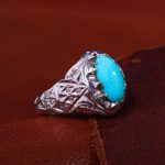 انگشتر فیروزه عجمی مردانه کد 11704