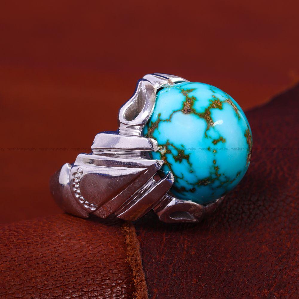 انگشتر فیروزه شجری مردانه کد 11713