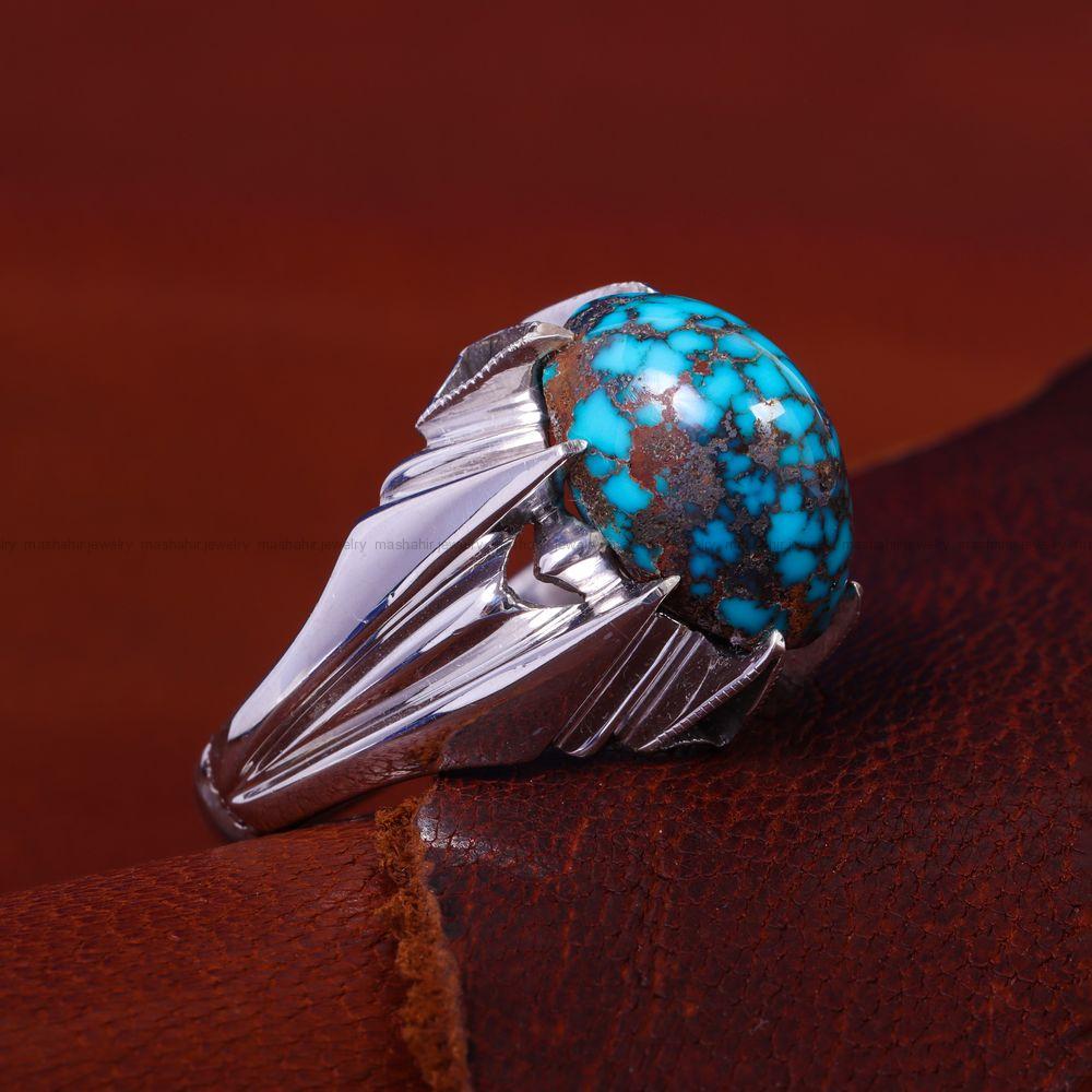انگشتر فیروزه شجری مردانه کد 11715
