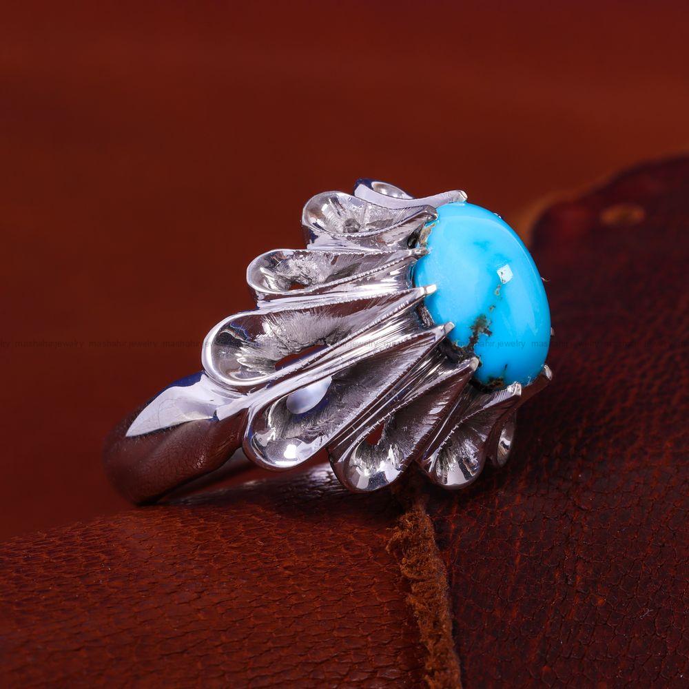 انگشتر فیروزه شجری مردانه کد 11717