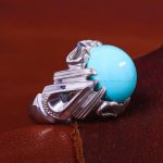 انگشتر فیروزه عجمی مردانه کد 11719