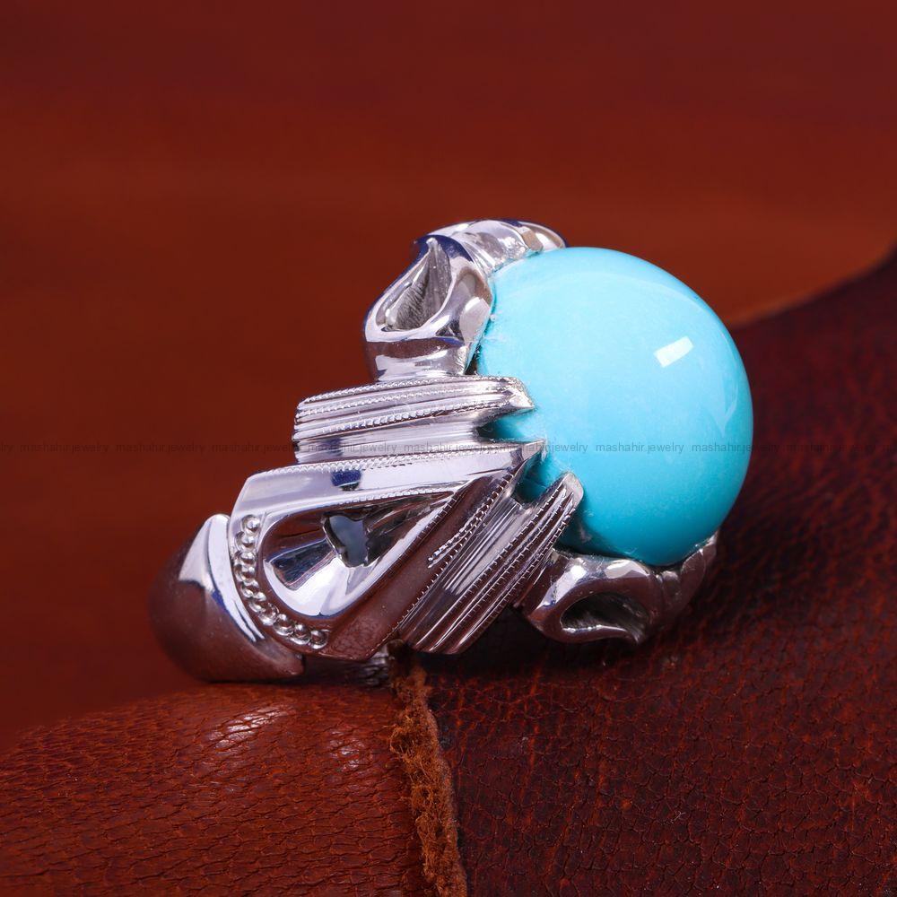 انگشتر فیروزه عجمی مردانه کد 11719