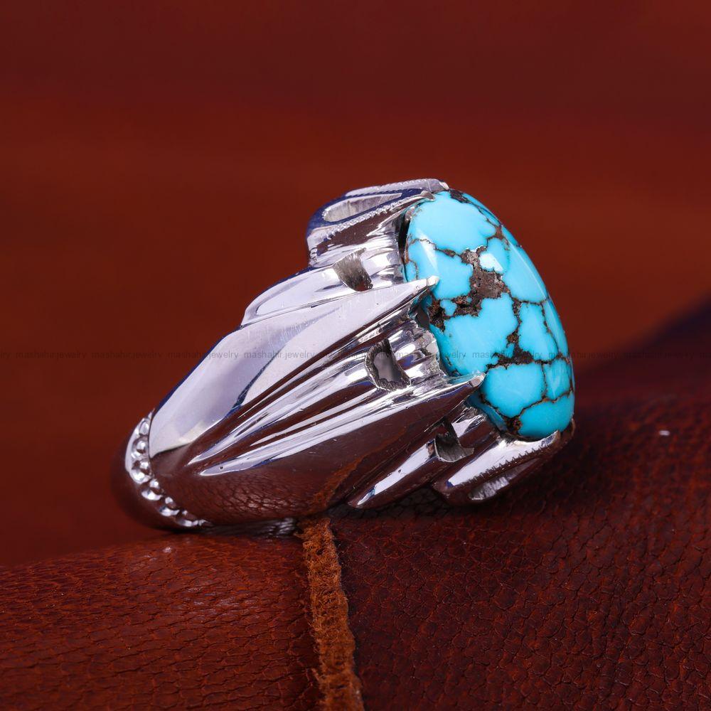انگشتر فیروزه شجری مردانه کد 11723