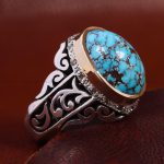 انگشتر فیروزه شجری مردانه کد 11840