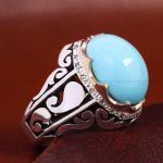 انگشتر فیروزه عجمی مردانه کد 11841