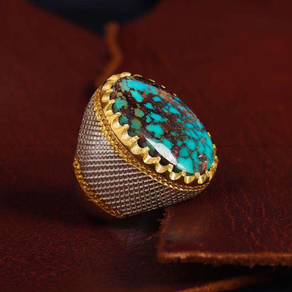 انگشتر فیروزه شجری مردانه کد 11853