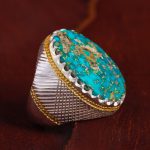 انگشتر فیروزه شجری مردانه کد 11863