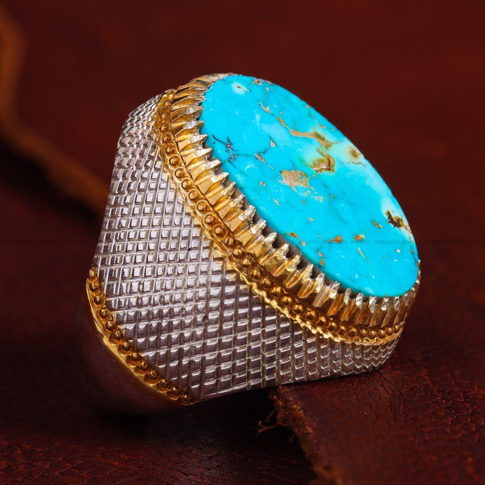 انگشتر فیروزه شجری مردانه کد 11872
