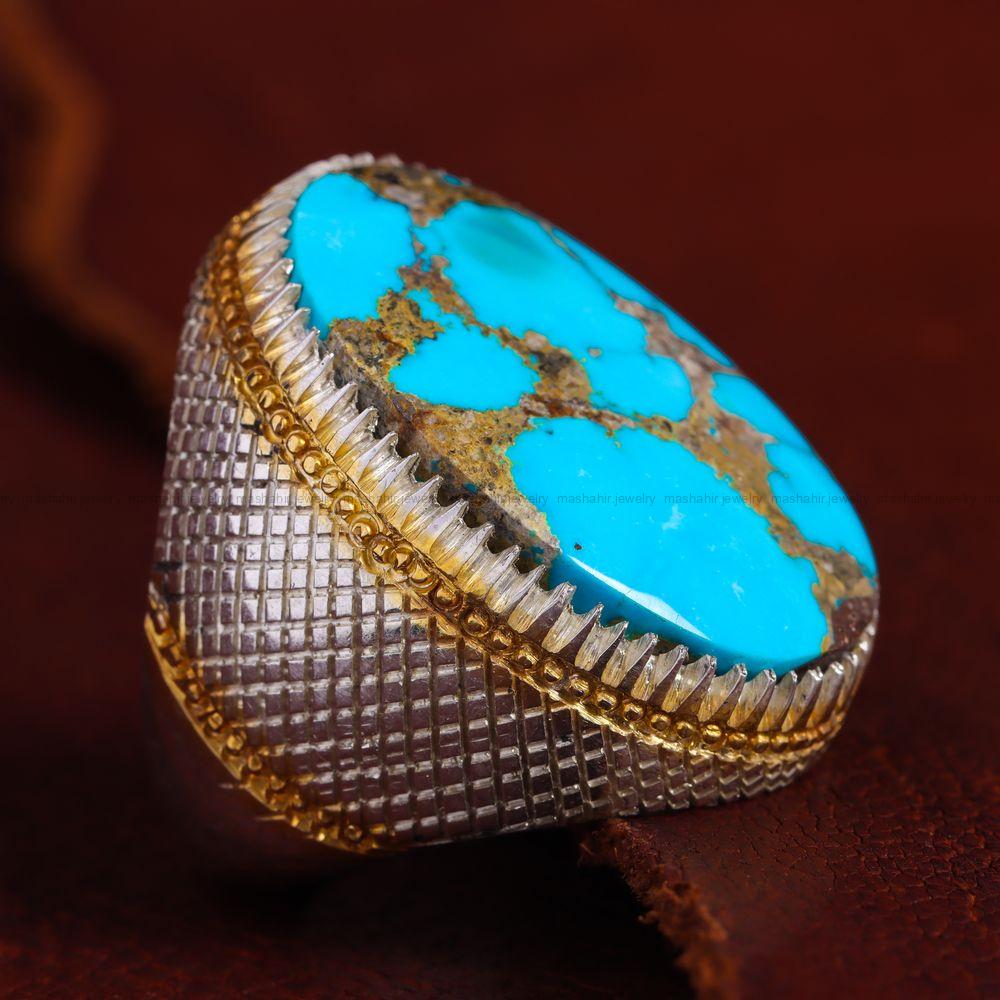 انگشتر فیروزه شجری مردانه کد 11877