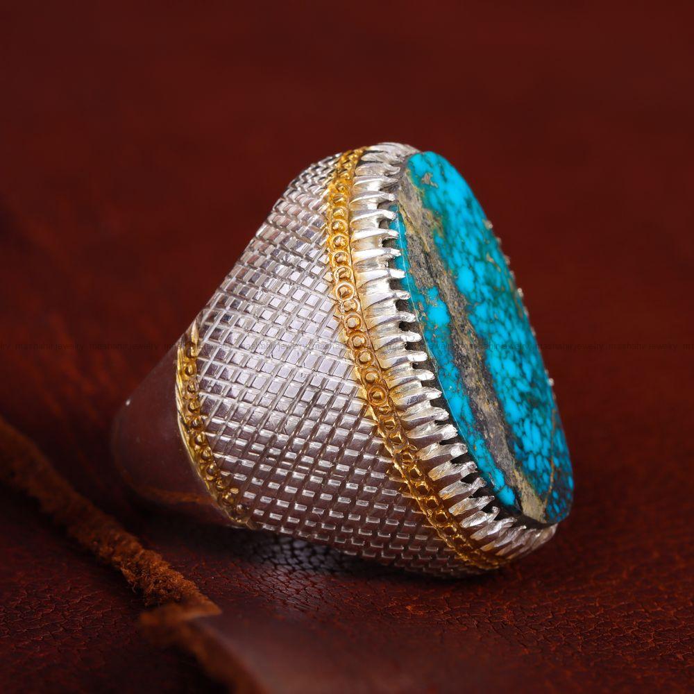 انگشتر فیروزه شجری مردانه کد 11878