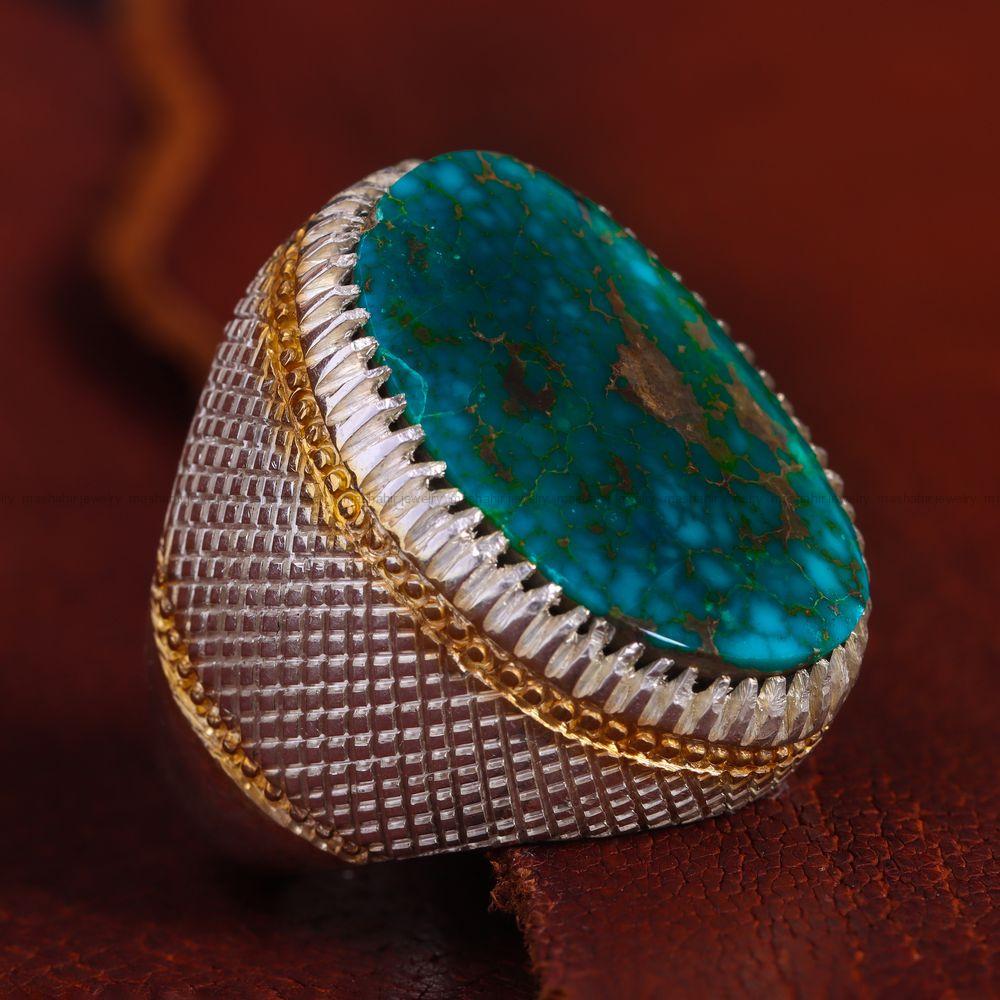 انگشتر فیروزه شجری مردانه کد 11879