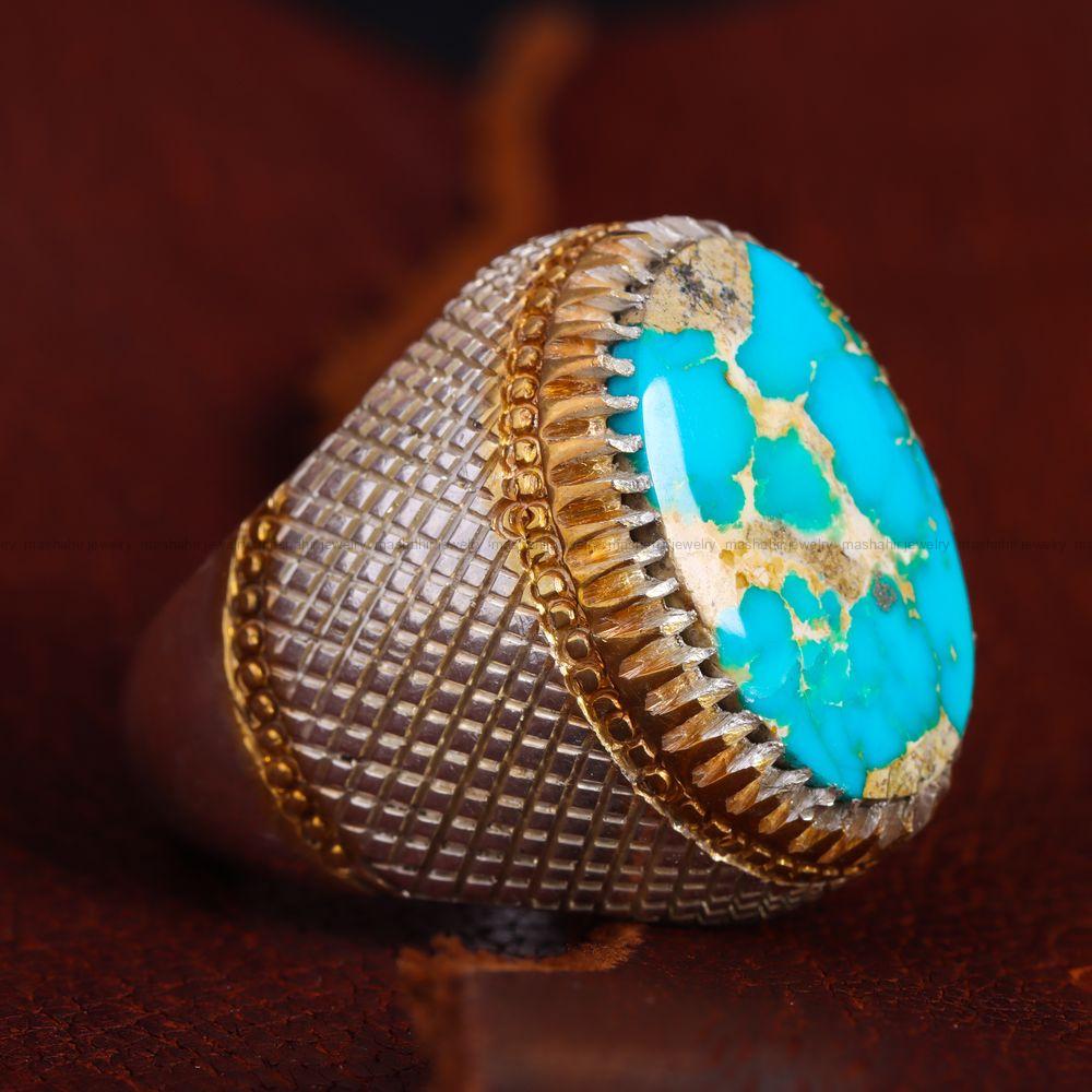 انگشتر فیروزه شجری مردانه کد 11881