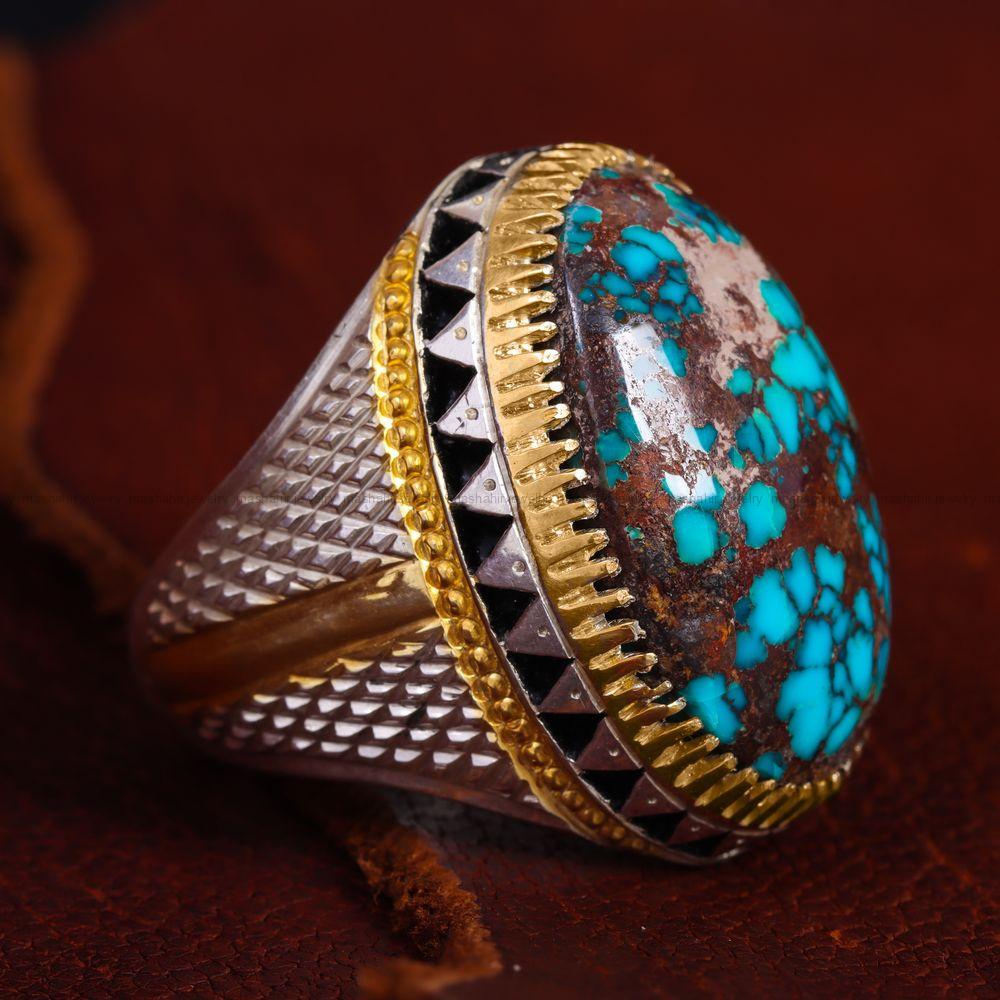 انگشتر فیروزه شجری مردانه کد 11887