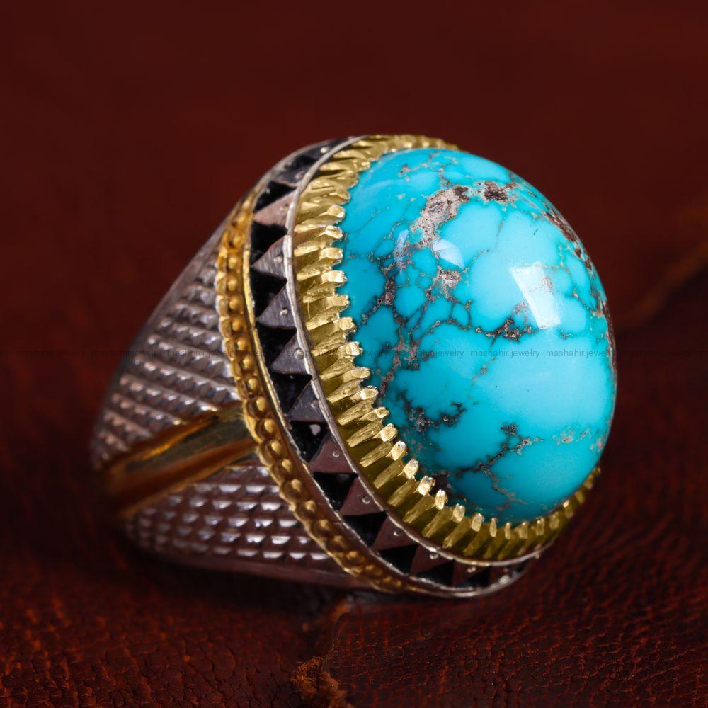 انگشتر فیروزه شجری مردانه کد 11891