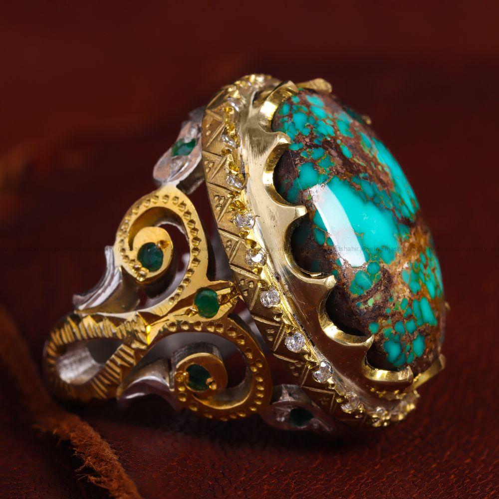 انگشتر فیروزه شجری مردانه کد 11893