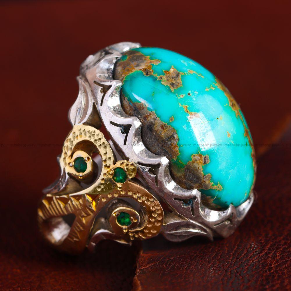 انگشتر فیروزه شجری مردانه کد 11896