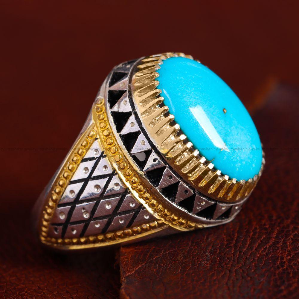 انگشتر فیروزه شجری مردانه کد 11899
