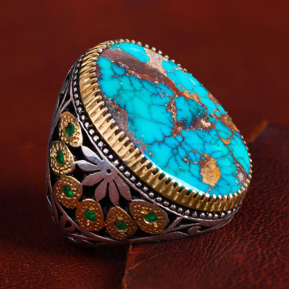 انگشتر فیروزه شجری مردانه کد 11900