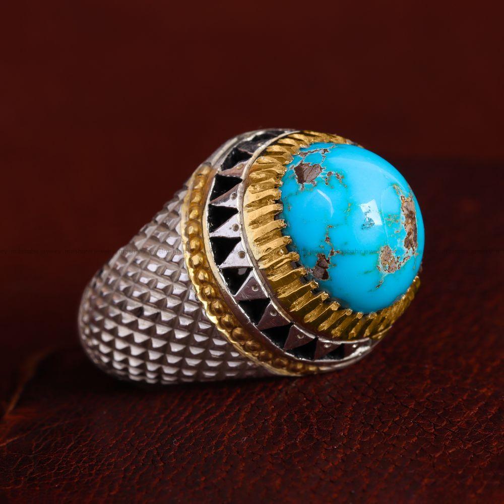 انگشتر فیروزه شجری مردانه کد 11904