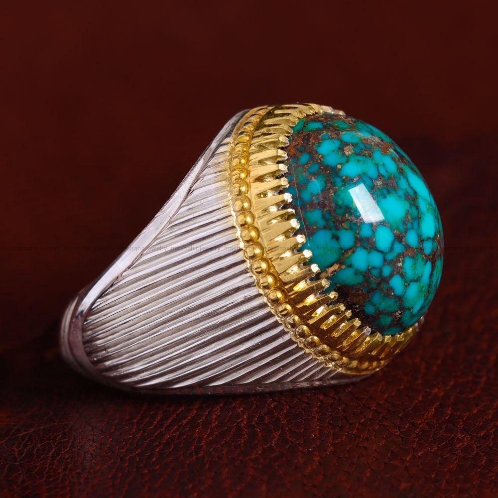 انگشتر فیروزه شجری مردانه کد 11908