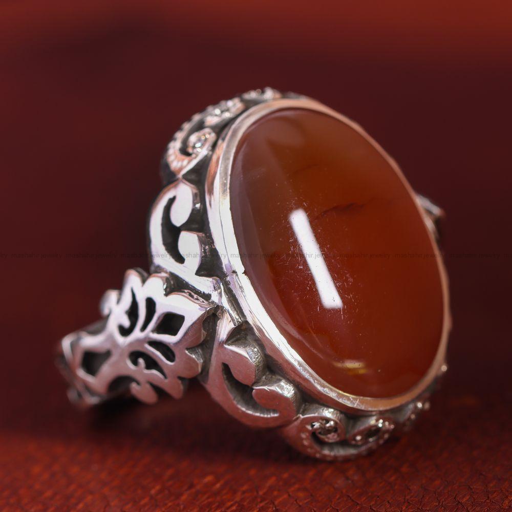 انگشتر عقیق یمن مردانه کد 11924