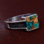 انگشتر فیروزه شجری مردانه کد 12021