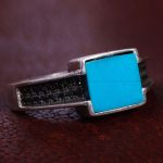 انگشتر فیروزه عجمی مردانه کد 12024