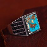 انگشتر فیروزه شجری مردانه کد 12037