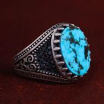 انگشتر فیروزه شجری مردانه کد 12052