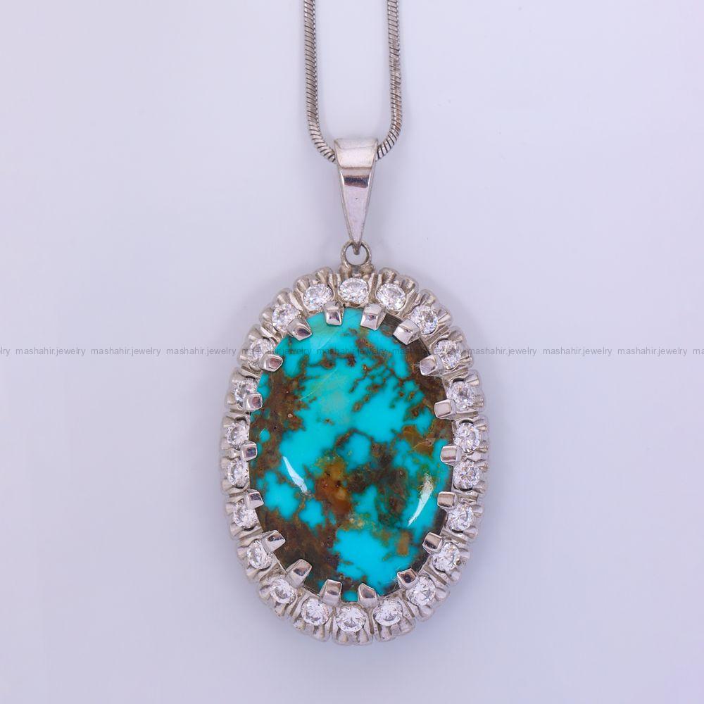 گردنبند فیروزه زنانه کد 12159