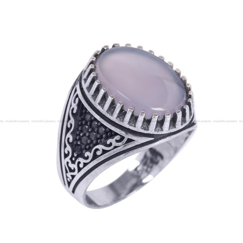 انگشتر عقیق سوسنی مردانه کد 12120