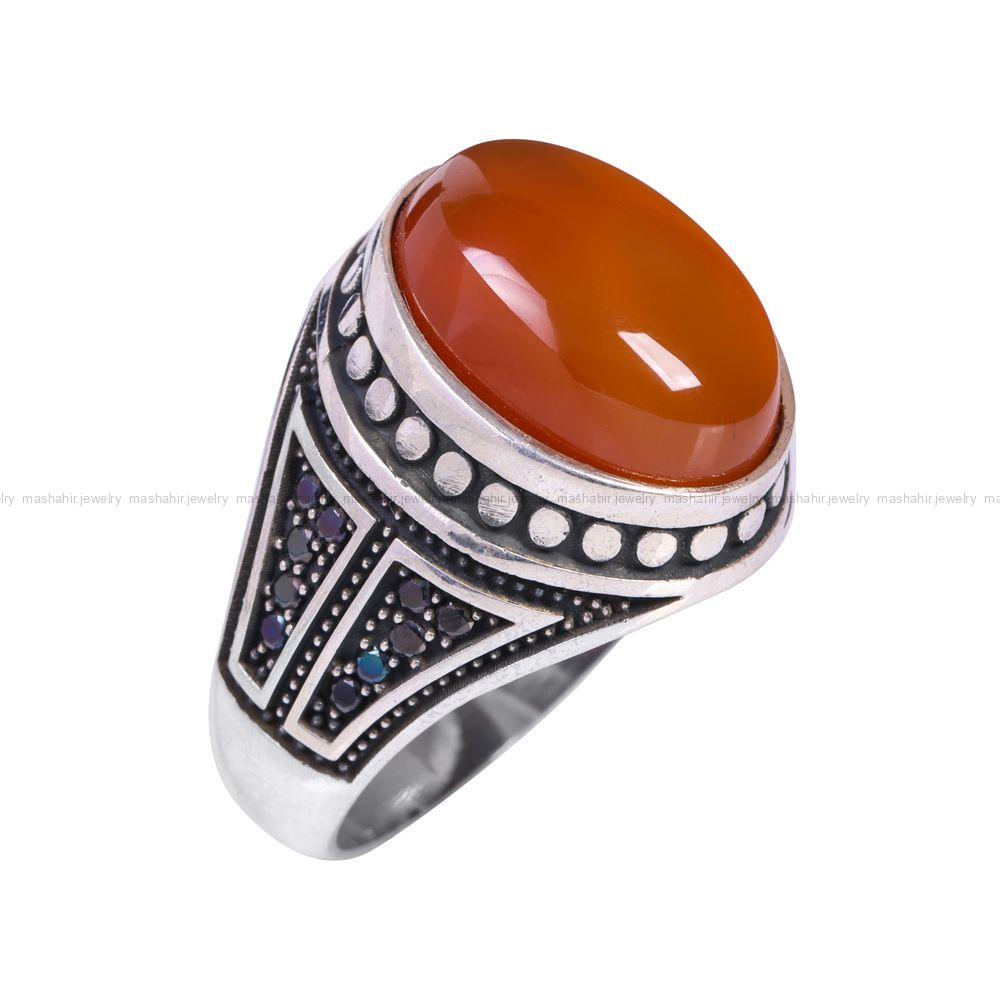 انگشتر عقیق مردانه کد 12129