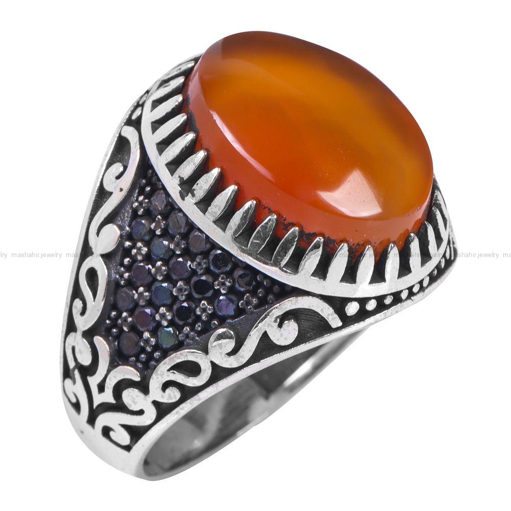 انگشتر عقیق مردانه کد 12220