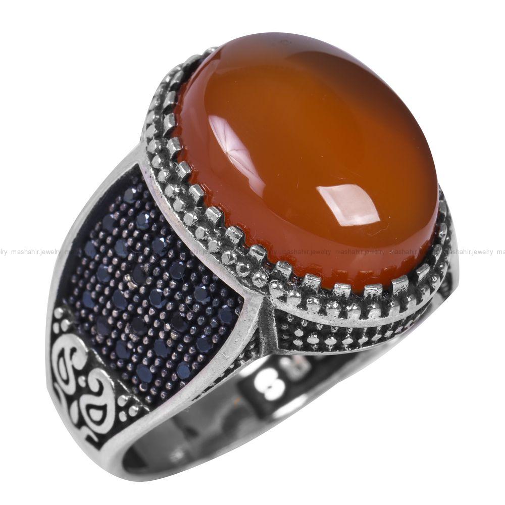 انگشتر عقیق مردانه کد 12239