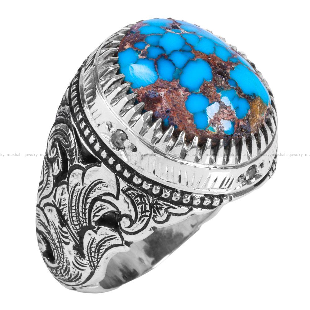 انگشتر فیروزه شجری مردانه کد 12257