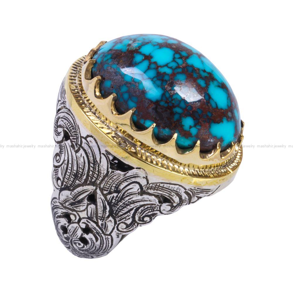 انگشتر فیروزه شجری مردانه کد 12259