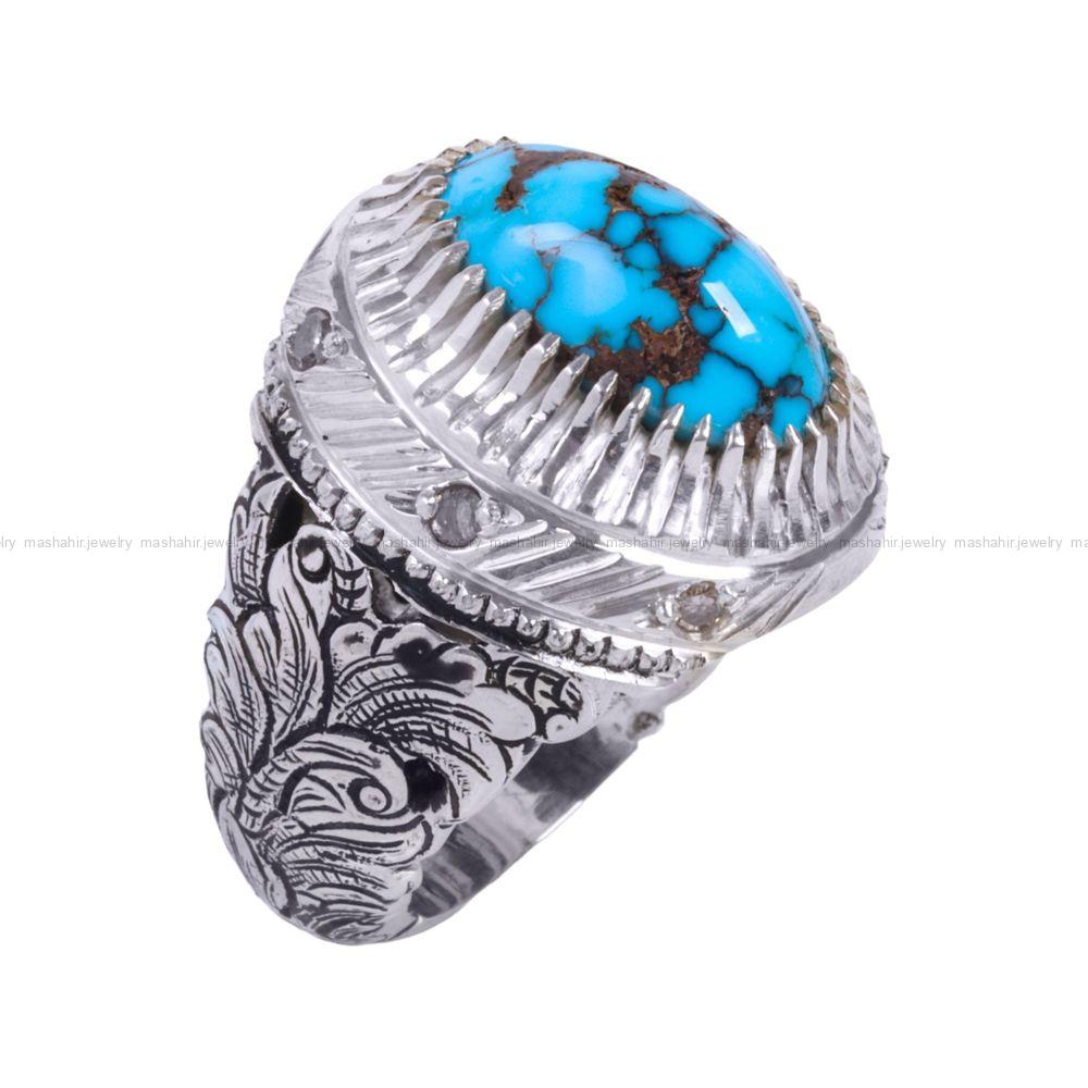 انگشتر فیروزه شجری مردانه کد 12262