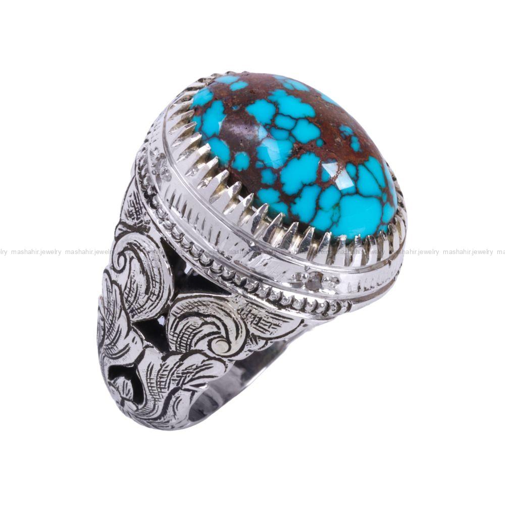 انگشتر فیروزه شجری مردانه کد 12263