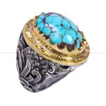 انگشتر فیروزه شجری مردانه کد 12273