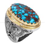 انگشتر فیروزه شجری مردانه کد 12305