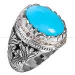 انگشتر فیروزه عجمی مردانه کد 12309