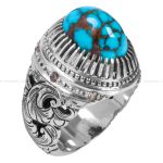 انگشتر فیروزه شجری مردانه کد 12317