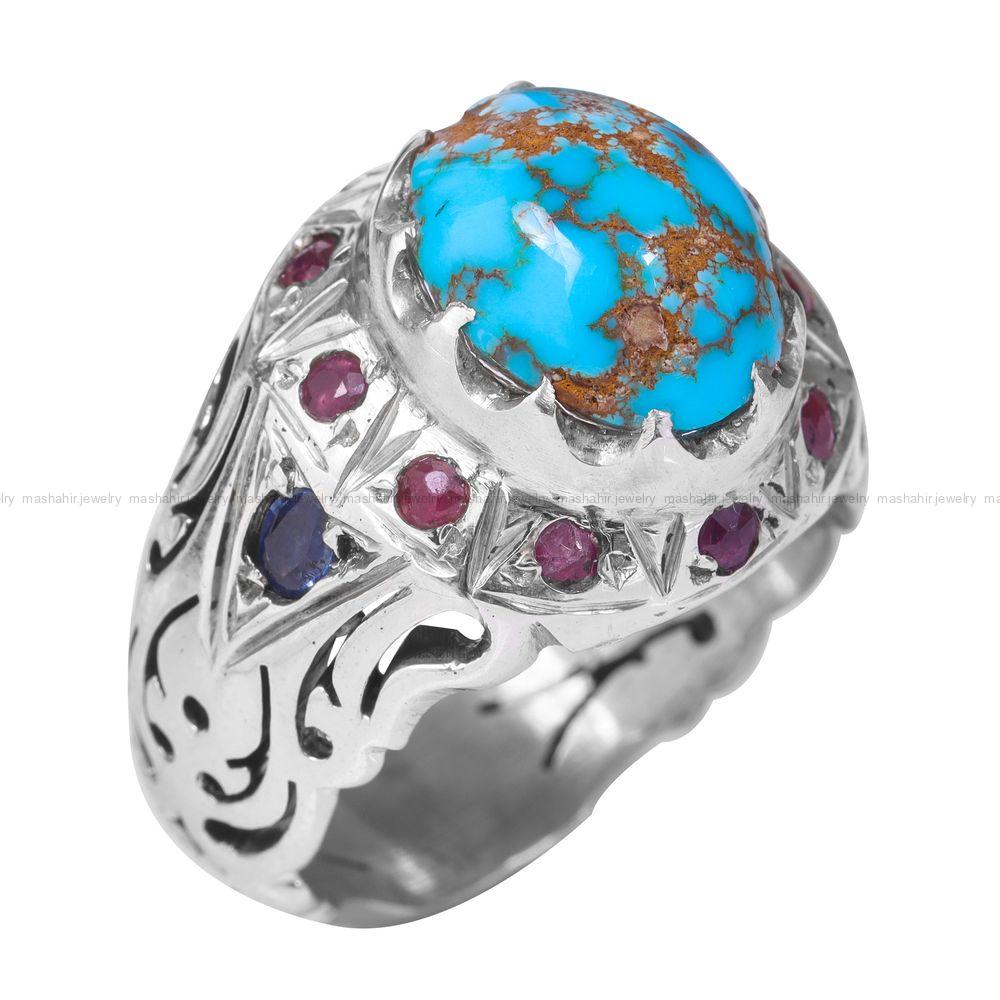 انگشتر فیروزه شجری مردانه کد 12420