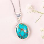 گردنبند فیروزه زنانه کد 12423